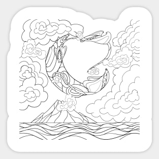 Space Stingray Outline Sticker